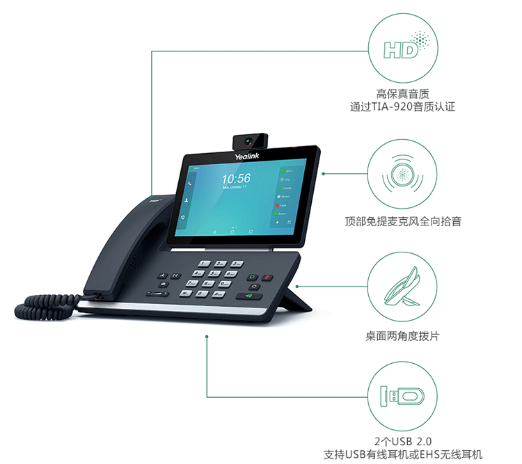 SIP-T58V 高端智能視頻話機